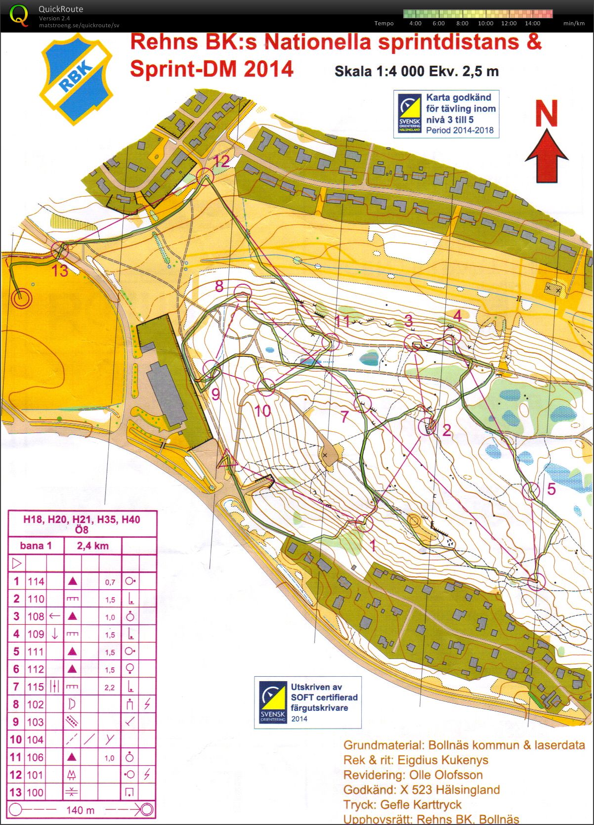 Rehns BKs nationella sprint (H21) (31-05-2014)