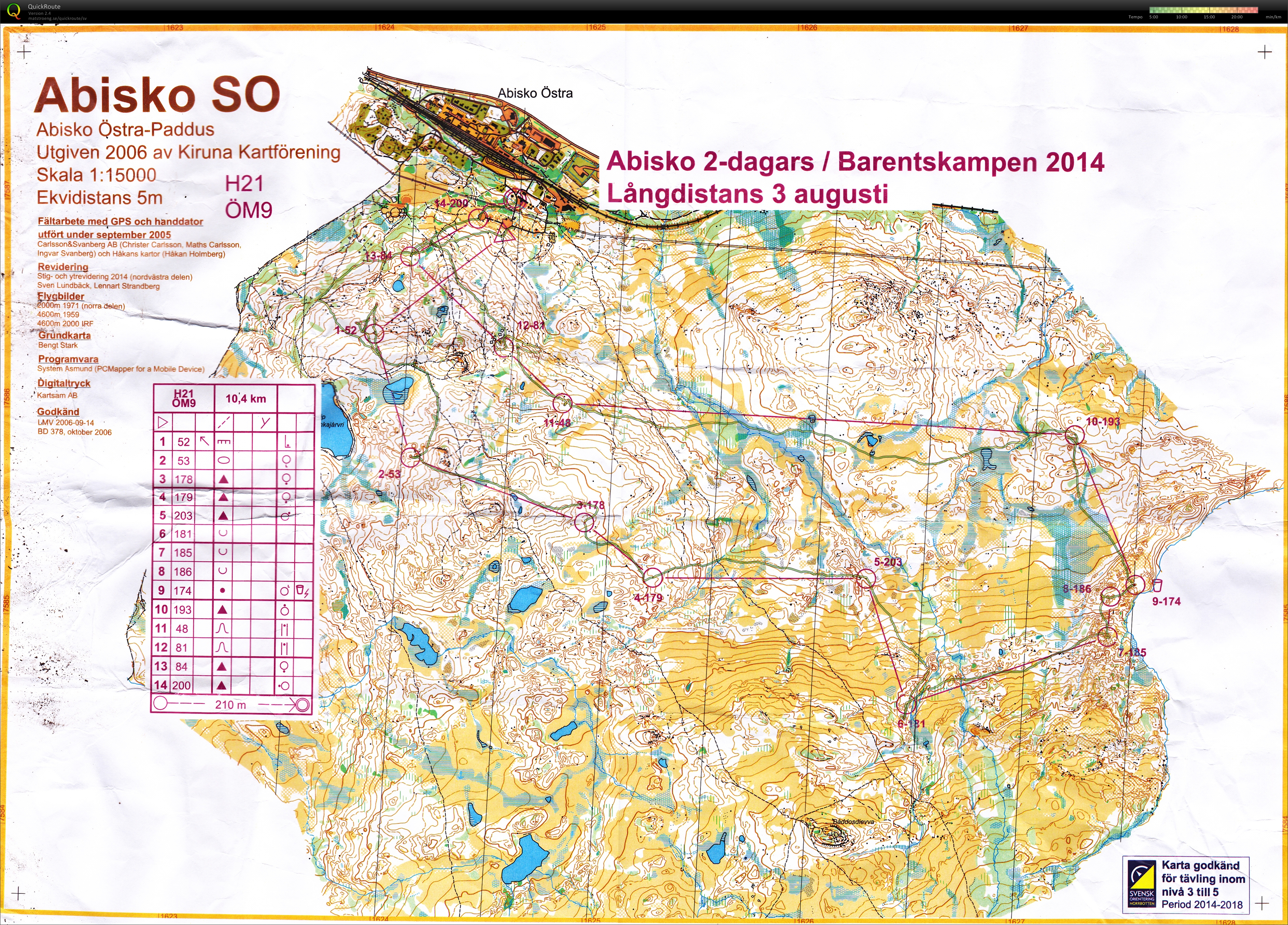 Abisko 2-dagars E2/lång (H21) (2014-08-03)